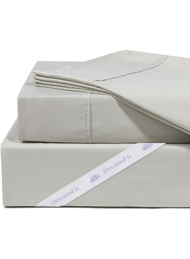 DreamFit DreamComfort Microfiber StaDry Technology Cooling Bed Sheets with Elastic Corner Straps for Adjustable Bed Extra Deep Pocket up to 20 inch Crafted in USA Split Head King Sheet Set Sage - Image 1